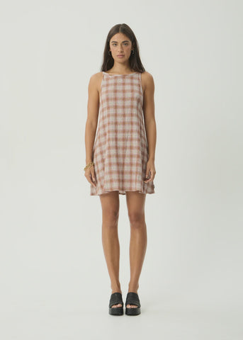 AFENDS Sammy Seersucker Mini Dress - Desert Check