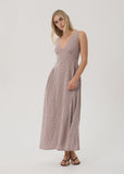 AFENDS Jacqueline Hemp Maxi Dress - Mahogany Check
