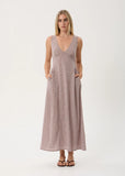 AFENDS Jacqueline Hemp Maxi Dress - Mahogany Check