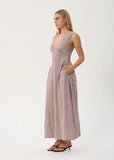 AFENDS Jacqueline Hemp Maxi Dress - Mahogany Check