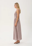 AFENDS Jacqueline Hemp Maxi Dress - Mahogany Check