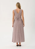 AFENDS Jacqueline Hemp Maxi Dress - Mahogany Check