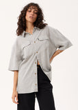 AFENDS Devon Short Sleeve Hemp Shirt - Silver Birch