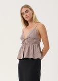 AFENDS Ana Tie Top - Mahogany Check