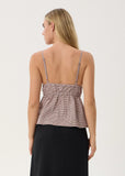 AFENDS Ana Tie Top - Mahogany Check