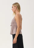 AFENDS Ana Tie Top - Mahogany Check