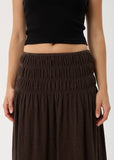 AFENDS Rachel Focus Hemp Seersucker Maxi Skirt - Coffee