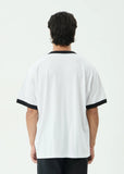 AFENDS Chains - Boxy Ringer Tee - White
