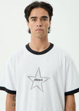 AFENDS Chains - Boxy Ringer Tee - White