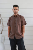 BRAINTREE Hemp Tencel Short Sleeve Shirt - Brown