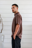 BRAINTREE Hemp Tencel Short Sleeve Shirt - Brown