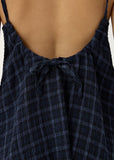 AFENDS Sammy Thea - Hemp Seersucker Mini Dress - Midnight Check