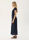 AFENDS Felicity Thea Hemp Seersucker Maxi Dress - Midnight Check