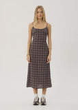 AFENDS Rumi Shev - Hemp Seersucker Check Dress - Indigo Check
