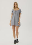 AFENDS Lenni Indy Hemp Mini Dress - Navy Check