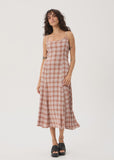 AFENDS Helena Mirage Hemp Seersucker Maxi Dress - Desert Check