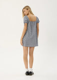 AFENDS Lenni Indy Hemp Mini Dress - Navy Check