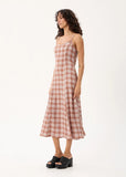 AFENDS Helena Mirage Hemp Seersucker Maxi Dress - Desert Check