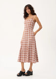 AFENDS Helena Mirage Hemp Seersucker Maxi Dress - Desert Check