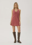 AFENDS Montana Indy - Hemp Mini Halter Dress - Rose Check