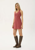AFENDS Montana Indy - Hemp Mini Halter Dress - Rose Check