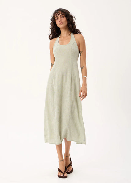 AFENDS Maya Indy Hemp Maxi Dress - Sage Check