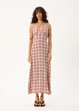 AFENDS Tully Mirage Hemp Seersucker Maxi Dress - Desert Check