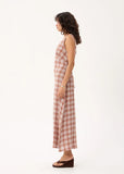 AFENDS Tully Mirage Hemp Seersucker Maxi Dress - Desert Check