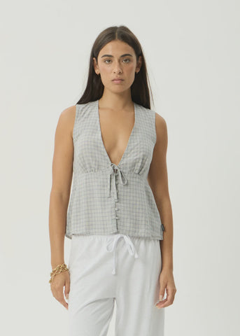 AFENDS Dahlia Sleeveless Hemp Top - Silver Birch