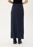 AFENDS Lita Thea - Hemp Seersucker Maxi Skirt - Midnight Check