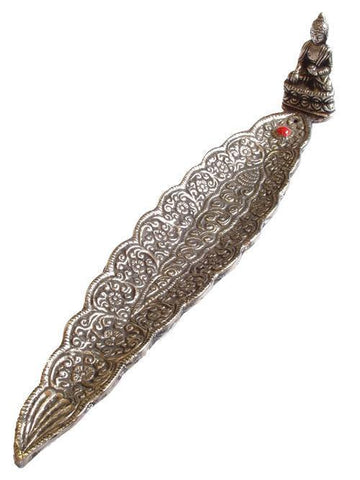 Incense Burner Silver Buddha Ash