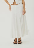 AFENDS Lana - Seersucker Midi Skirt - Off White