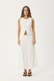 AFENDS Lana - Seersucker Midi Skirt - Off White