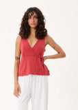 AFENDS Tiara Wrap Top - Vintage Cherry