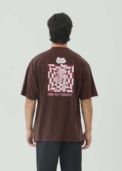 AFENDS Perception - Boxy Tee - Washed Coffee