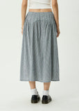 AFENDS Marlow Indy Hemp Midi Skirt Navy Check