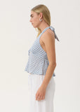 AFENDS Delfina Seersucker Halter Top - Powder Blue