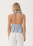 AFENDS Delfina Seersucker Halter Top - Powder Blue