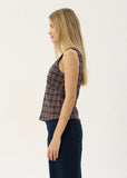AFENDS Giselle Shev - Hemp Seersucker Top - Indigo Check