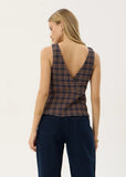 AFENDS Giselle Shev - Hemp Seersucker Top - Indigo Check
