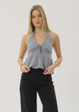AFENDS Delfina Indy - Hemp Halter Top - Navy
