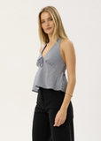 AFENDS Delfina Indy - Hemp Halter Top - Navy