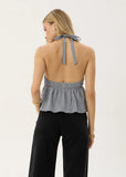 AFENDS Delfina Indy - Hemp Halter Top - Navy