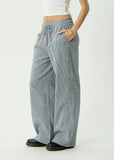 AFENDS Harriet Indy Hemp Wide Leg Pant - Indy Navy Check