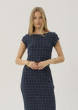 AFENDS Darcy Thea - Hemp Seersucker Top - Midnight Check