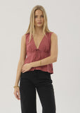 AFENDS Dahlia Indy - Hemp Short Sleeve Top - Rose