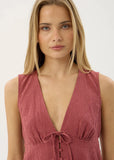 AFENDS Dahlia Indy - Hemp Short Sleeve Top - Rose
