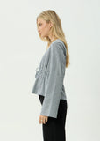 AFENDS Annika Indy Hemp Long Sleeve Top Indy Navy Check
