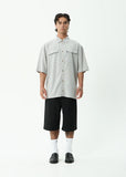 AFENDS Devon Short Sleeve Hemp Shirt - Silver Birch