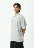 AFENDS Devon Short Sleeve Hemp Shirt - Silver Birch
